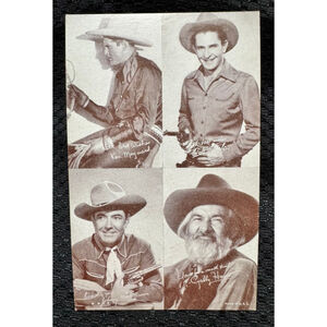 4 in 1 Western Arcade Card, Ken Maynard, Bob Steele, Gabby Hayes, Johnny Brown